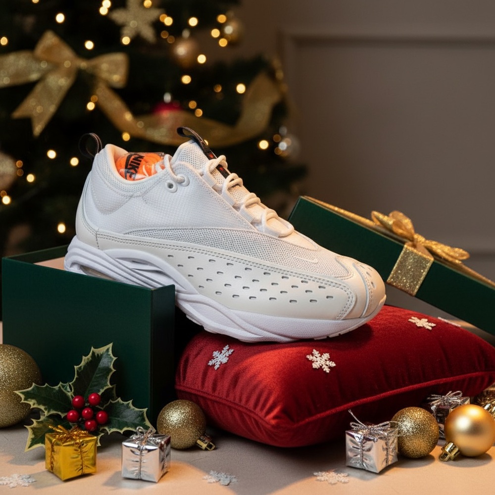 Nike White and Orange Athletic Shoes